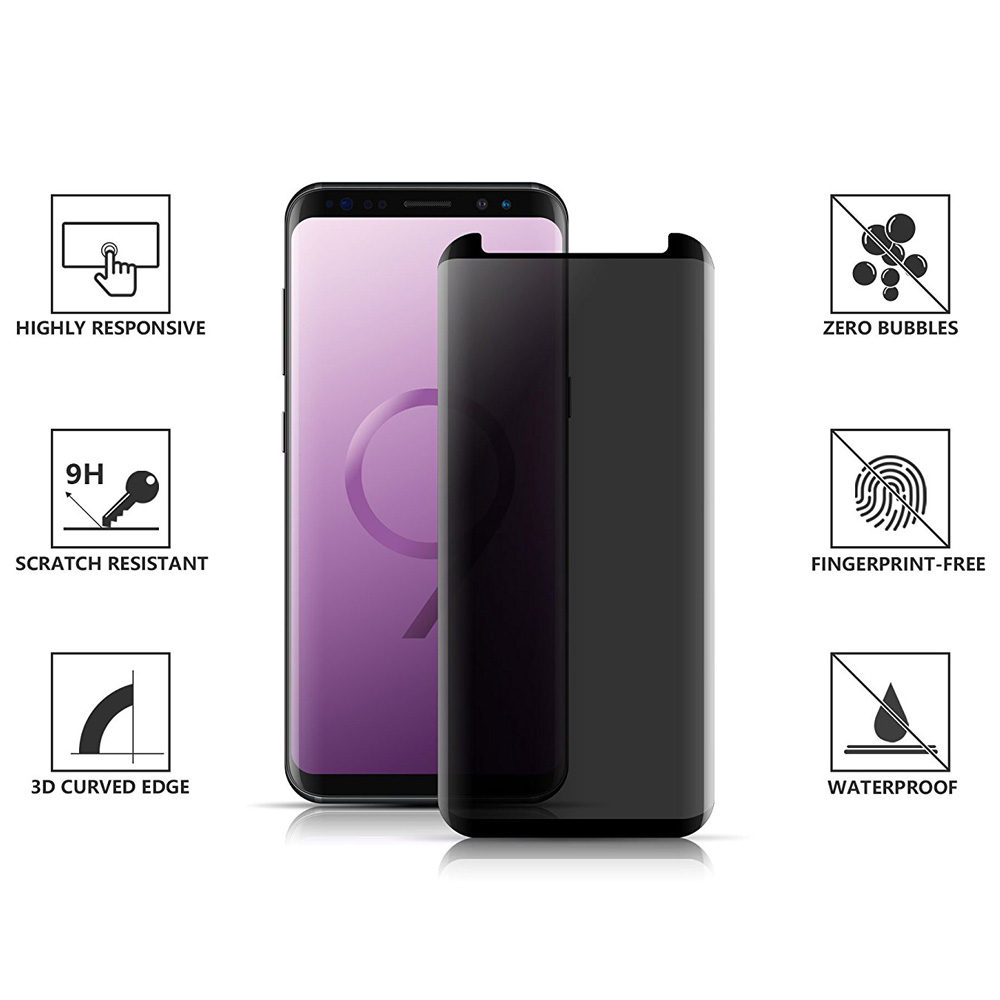 Galaxy S9 / S8 Privacy Tempered Glass Full Screen Protector Case Friendly (Glass Privacy)